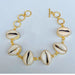 Handmade Bezel Set Cowrie Shell Adjustable Bracelet Made 18k Gold Plated - By Krti Handicrafts
