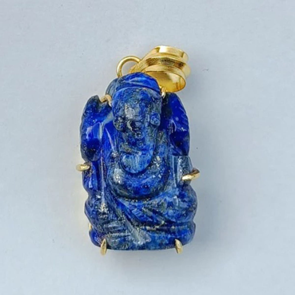 Handmade Blue Lapis Lazuli Ganesh Pendant - By Krti Handicrafts
