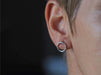 Earrings Handmade circle hammered wire stud earrings (E0182 L)