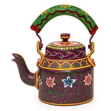 Painted Teapots Handmade Kaushalam Tribal Teapot: Floral