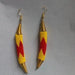 Earrings Handmade Long Beaded Yellow and Red Maasai Dangle - by Naruki Crafts