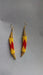 Earrings Handmade Long Beaded Yellow and Red Maasai Dangle - by Naruki Crafts
