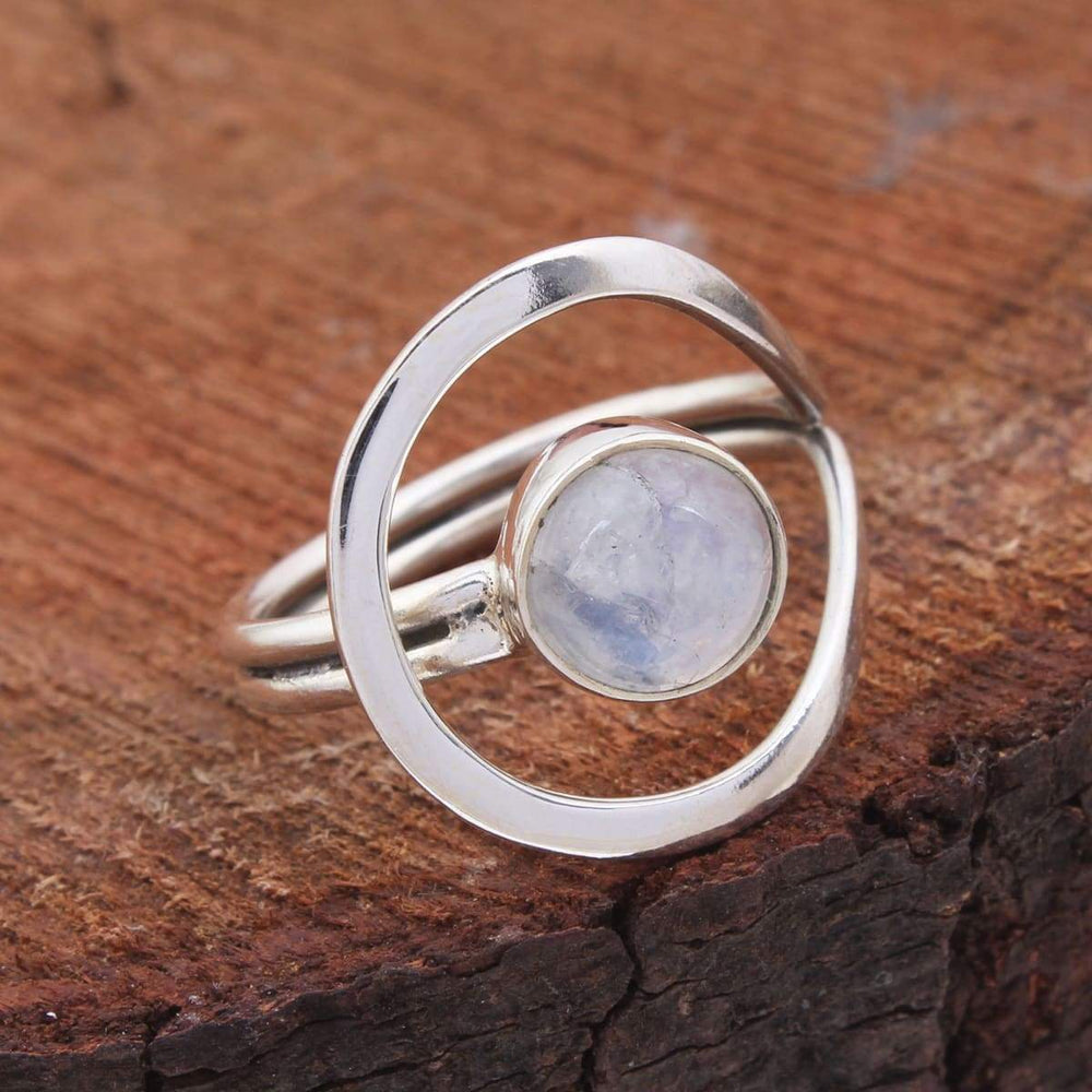 Handmade Round Gemstone Adjustable Ring 925 Sterling Silver Natural Stone Boho ring Male Designer 92.5 Perfect Gift for every Occasion - by 