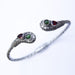 Bracelets Handmade Silver Cable Bracelet with Peridot and Garnet Friendship Sisterhood bracelet Gemstone Jewelry Gift - by Craftnez
