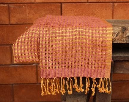 Scarves Handwoven Scarf Gossamer Soapstone and Gold