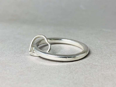 Heart Band Ring 925 Silver Handmade Dainty Minimal Trendy Stacking Heavy - by Heaven Jewelry