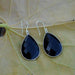 Earrings Heart Black Onyx Dangle Bezel Gemstone Briolette Earrings,Brides Wedding Sterling Silver