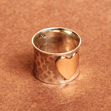 Rings Heart Shape Plain Silver Band Vintage Ring