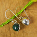 Earrings Heart Shaped Emerald Corundum Stone 925Sterling Silver Dangle Earring