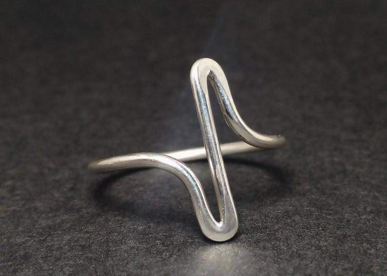 Rings HeartBeat Ring Sterling Silver Delicate Heartbeat Ekg jewelry Fine Simple Dainty