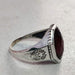 Ring Hessonite garnet ring Turkish handmade Ottoman mens Signet rings Vintage Sterling Silver Garnet Gemstone Elephant Mens - by GIRIVAR 