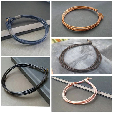 Hippie 1.5mm Round Leather Anklet Bracelet Unisex Bracelet,Wrap Bracelet,Women - by Bymemade