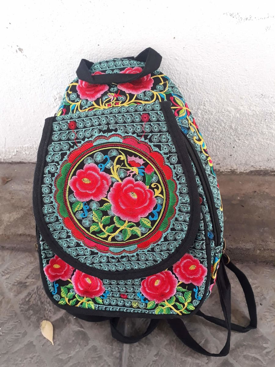 Hmong Thai School Backpack - by lannathaicreations