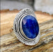 rings Huge Blue Sapphire 925 Sterling Silver Ring,Handmade Filigree Jewelry,Gift For Her - by InishaCreation