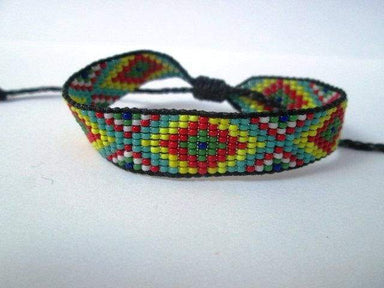 Bracelets Huichol Native American Inspired Multi-Colored Beaded Friendship Bracelet