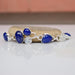 Bracelets Indian Handmade Natural Lapis And Rainbow Moonstone Bracelet 925 Sterling Silver Two Stone