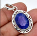 pendants Indian Sapphire 925 Sterling Silver Pendant,Handmade Filigree Fine Jewelry,Gift for her - by InishaCreation