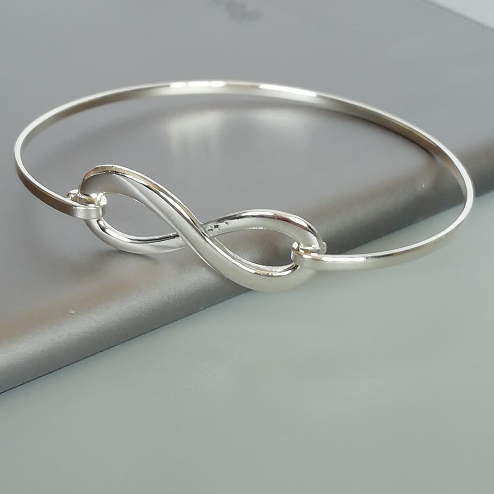 Infinity bangle | Sterling silver | Cuff bracelet | Silver infinity | B14 - by OneYellowButterfly