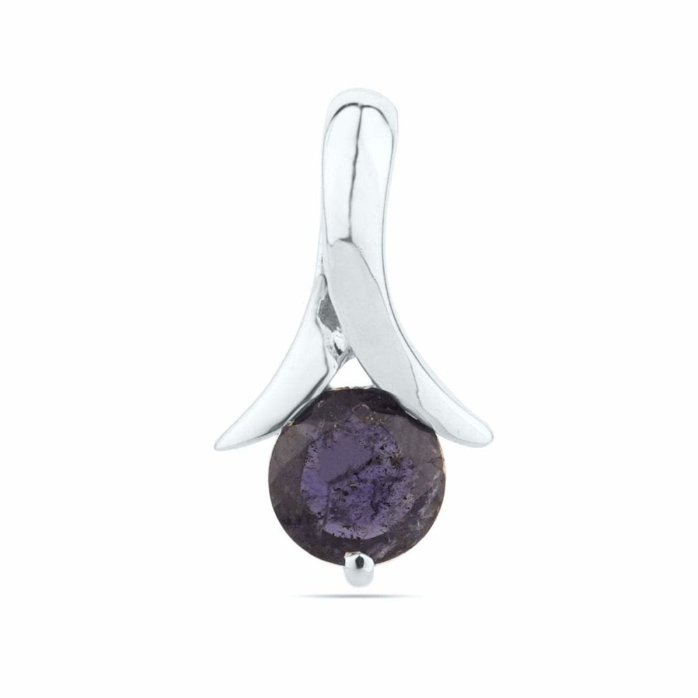 Iolite sterling silver tiny pendant