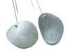 Earrings Irregular mismatched earrings minimal design long or short hook in brushed sterling - by dikua