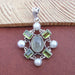 Wedding Gift,Peridot Pendant Pearl Chalcedony 925 Sterling Silver Genuine Gemstone Gift Jewelry - by Vidita Jewels
