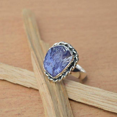 Rings Rough Row Tanzanite Ring Violet Blue Semi Precious Gemstone Bezel Solid 925 Sterling Silver Jewelry All Sizes Available.