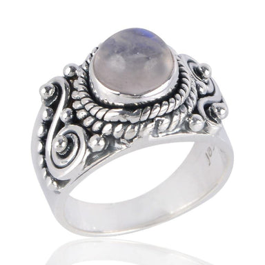 Rings June Birthstone Rainbow Moonstone Ring Sterling Silver