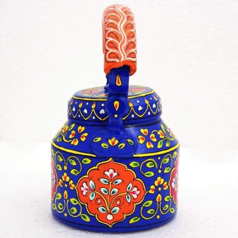 Kaushalam Hand Painted Tea Pot : Peacock Garden - Painted Teapots
