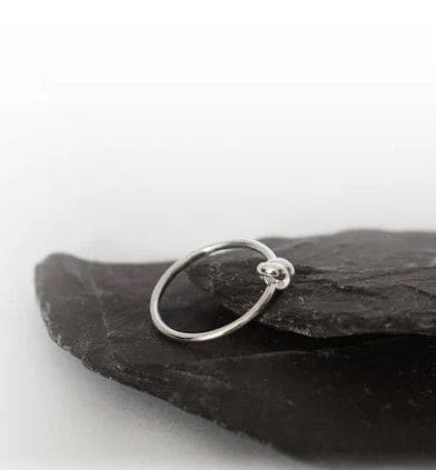 Knot Fidget Ring Stackable Worry Ring Anxiety 925 Sterling Silver Statement - by Ancient Craft