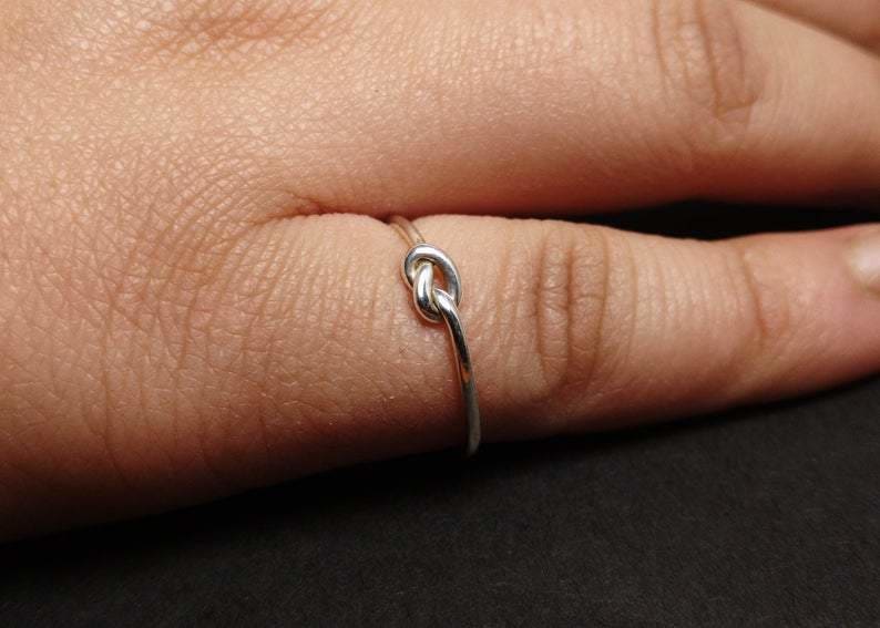 Knot Ring 925 Sterling Silver Handmade Minimalist Stacking Dainty ring Bohemian Gift Ring,
