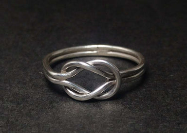 Knot Ring Sterling Silver Infinity Bridesmaid Gift Friendship Promise for Her Double Love