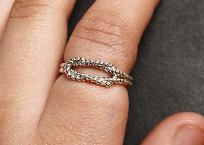 Knot Ring Sterling Silver Infinity Bridesmaid Gift Friendship Promise for Her Love