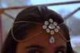 hair accessories Kundan Matha Patti Maang Tikka Headpiece Bridal Hair Accessory Set - by Pretty Ponytails