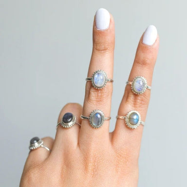 Labradorite Bali Silver Ring for Women Handmade Jewelry Gift - by Aurolius