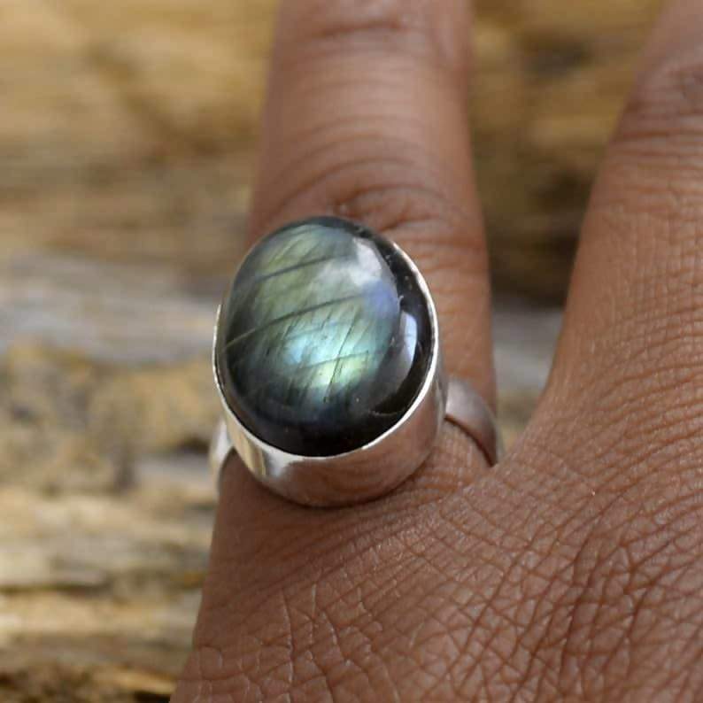 Rings Labradorite ring,labradorite Silver Ring,Silver labradorite Ring,92.5% sterling Ring Sterling size 3-14(