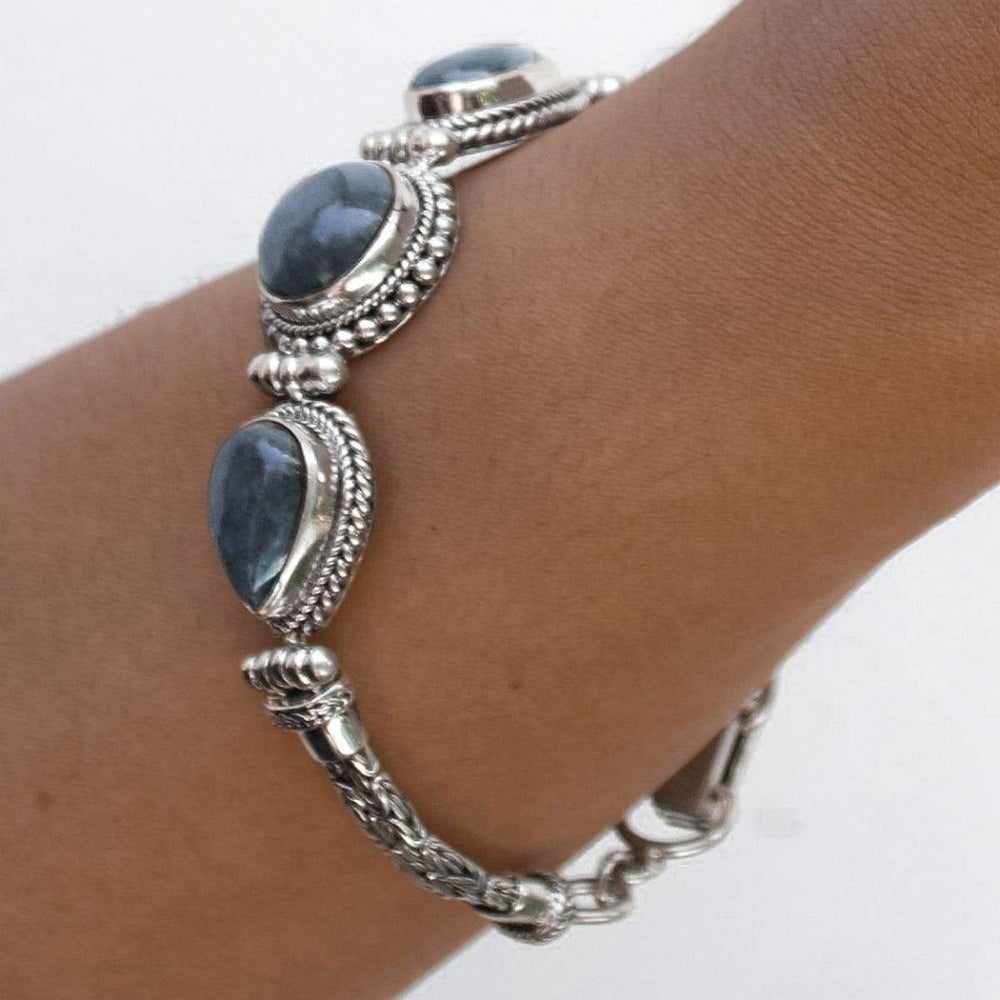 Bracelets Labradorite Gemstone Silver Bracelet Handmade Bali Jewelry Gift - by Craftnez