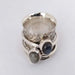 labradorite/lapis lazuli 925 Sterling Solid Silver Spinner Ring Thumb Anxiety Worry Fidget Meditation Jewelry - by Manjari Jewels