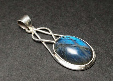 Labradorite Pendant Sterling Silver Gemstone Blue Flash Handmade Unique Pendant,Birthstone