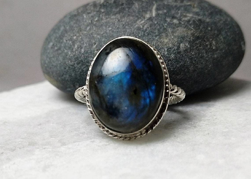 rings Labradorite Sterling Silver Statement Ring,Handmade Jewelry,Christmas Gift,For Her - by TanaBanaCrafts