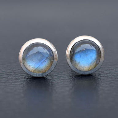 Labradorite Stud Earring Blue fire Post Earring-A052 - by Adorable Craft