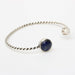 Bracelets Lapis lazuli and moonstone gemstones cuff bracelet with sterling silver twist band design/TP