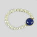 Bracelets Lapis Lazuli and Pearl Smooth Beads Silver Stretchable Bracelet Jewelry