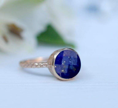 lapis lazuli ring solitaire handmade jewelry 925 sterling silver blue gemstone women’s hot sell - by jaipur art jewels