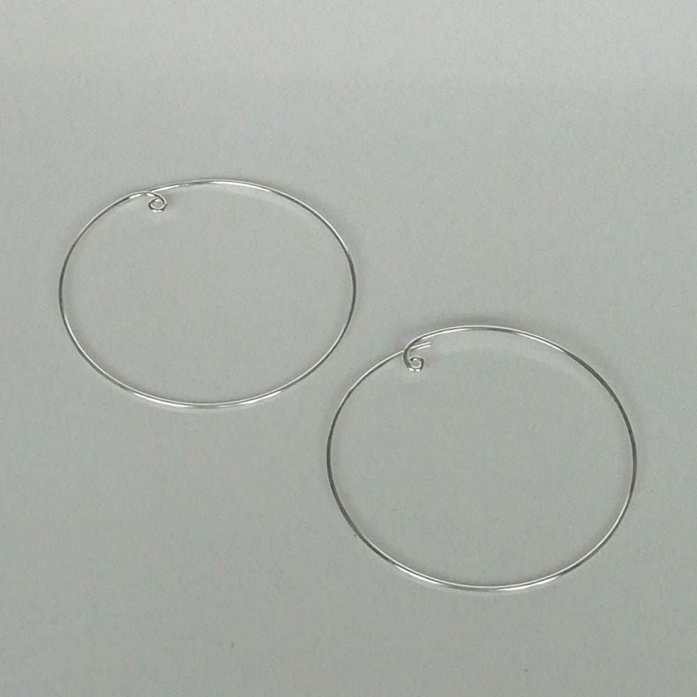 Large silver hoops | 50 mm hoop earrings | Silver jewelry | Minimalist | ear | E226 - by OneYellowButterfly