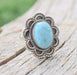 rings Larimar 925 Sterling Silver Statement Ring Handcrafted Jewelry For Her - by GIRIVAR CREATIONS
