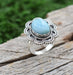 rings Larimar 925 Sterling Silver Statement Ring Handcrafted Jewelry For Her - by GIRIVAR CREATIONS