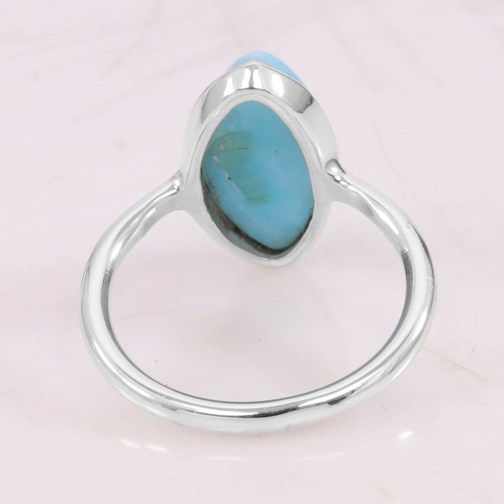 rings Larimar Ring 925 Sterling Silver Gemstone Solitaire Birthstone - by Rajtarang