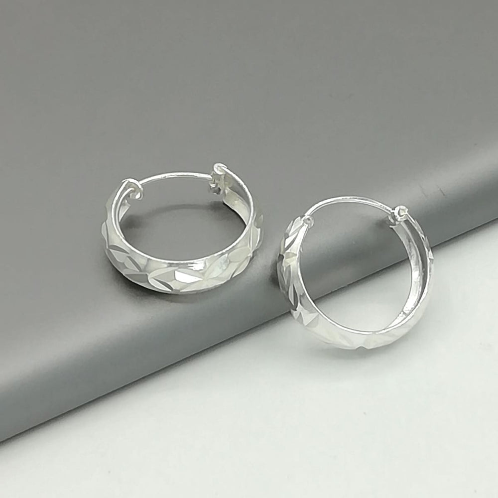 Laser Engraved Hoops | Silver Hoop Earrings | Jewelry | Minimalist | Hoops for her | Ear | 925 | E10 - by Oneyellowbutterfly