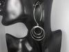 Layer Hoop Drop Earrings Circle 93mm - by Sup Silver
