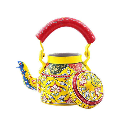 Painted Teapots Lemon Yellow Hand Tea Pot in Aluminium